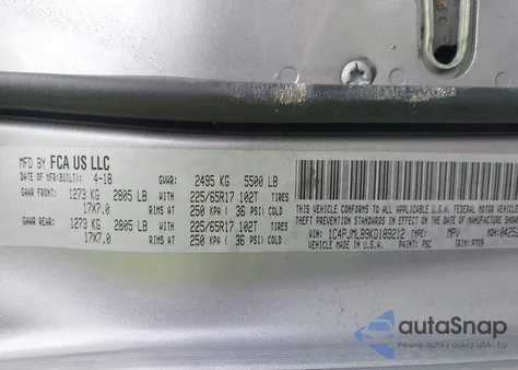 2019 Jeep Cherokee Latitude Plus 4X4 from USA, damaged, VIN 1C4PJMLB9KD189212